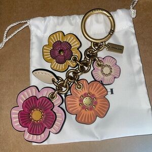 Coach tea rose mix bag charm